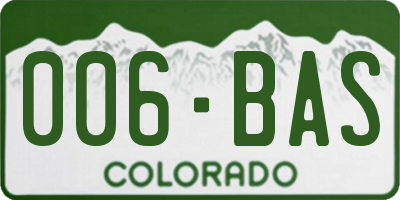 CO license plate 006BAS