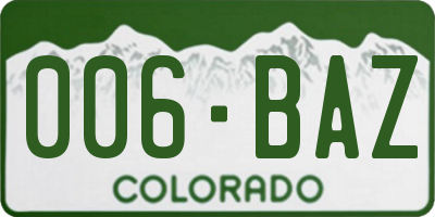 CO license plate 006BAZ