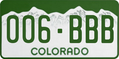 CO license plate 006BBB
