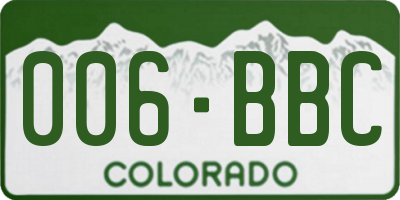 CO license plate 006BBC