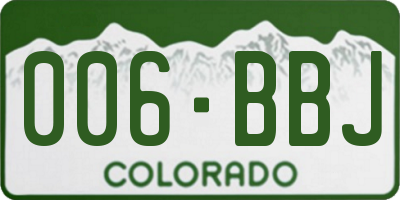 CO license plate 006BBJ