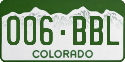 CO license plate 006BBL
