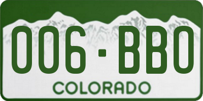 CO license plate 006BBO