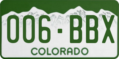 CO license plate 006BBX