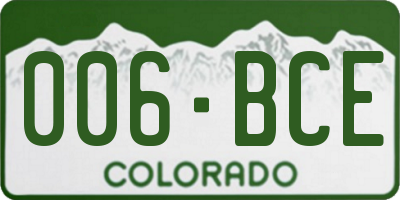 CO license plate 006BCE