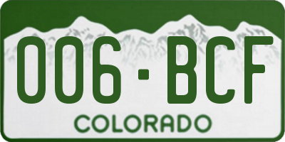 CO license plate 006BCF