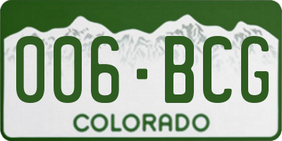 CO license plate 006BCG