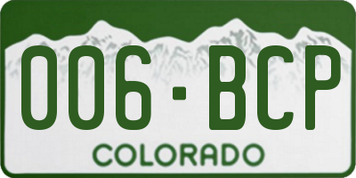 CO license plate 006BCP