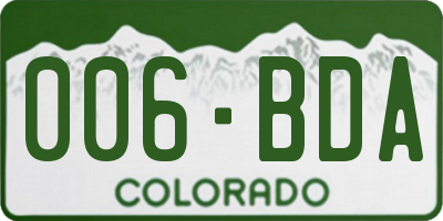 CO license plate 006BDA