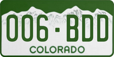 CO license plate 006BDD