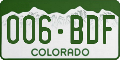 CO license plate 006BDF