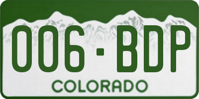 CO license plate 006BDP