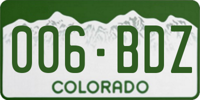 CO license plate 006BDZ