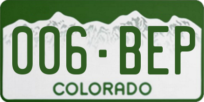 CO license plate 006BEP