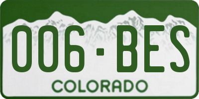 CO license plate 006BES