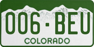 CO license plate 006BEU