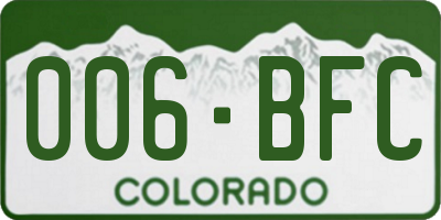 CO license plate 006BFC