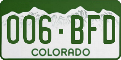 CO license plate 006BFD