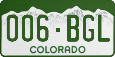 CO license plate 006BGL