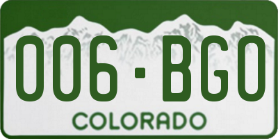 CO license plate 006BGO