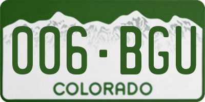 CO license plate 006BGU