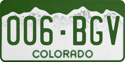 CO license plate 006BGV