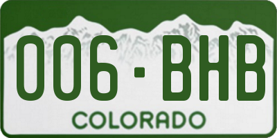 CO license plate 006BHB