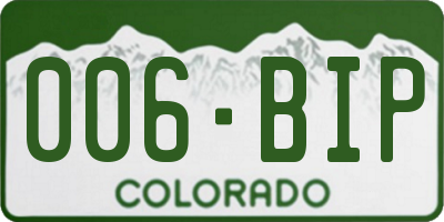 CO license plate 006BIP