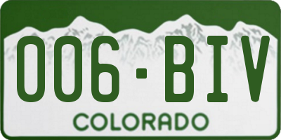 CO license plate 006BIV