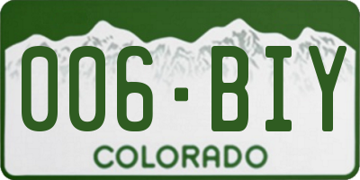 CO license plate 006BIY