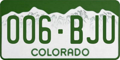CO license plate 006BJU