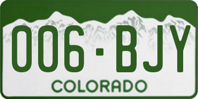 CO license plate 006BJY