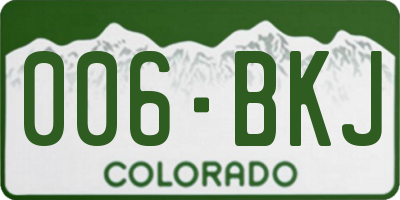 CO license plate 006BKJ
