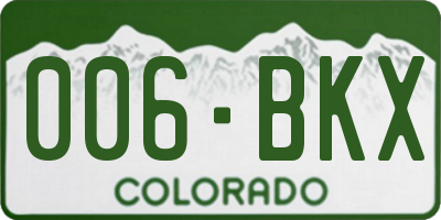 CO license plate 006BKX