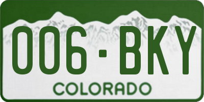 CO license plate 006BKY