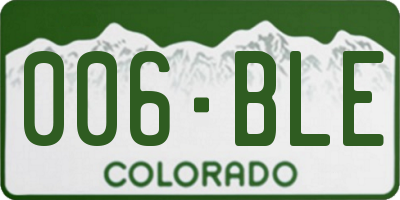 CO license plate 006BLE
