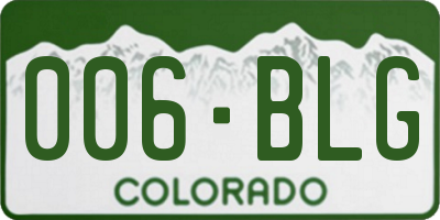 CO license plate 006BLG