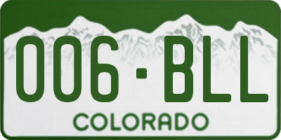 CO license plate 006BLL