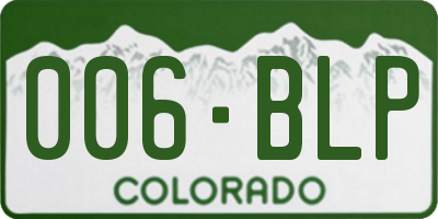 CO license plate 006BLP