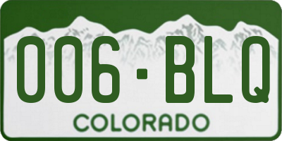 CO license plate 006BLQ