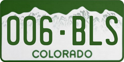 CO license plate 006BLS