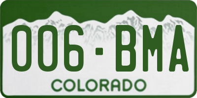 CO license plate 006BMA