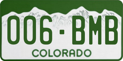 CO license plate 006BMB