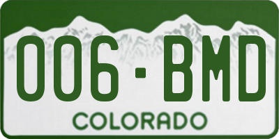 CO license plate 006BMD
