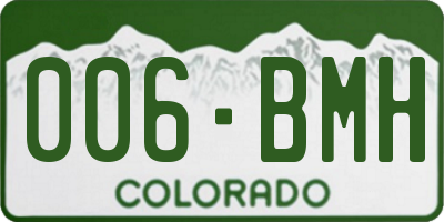 CO license plate 006BMH