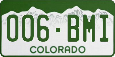 CO license plate 006BMI