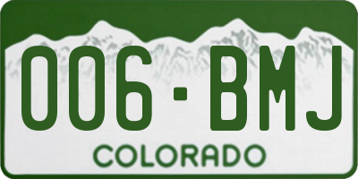 CO license plate 006BMJ