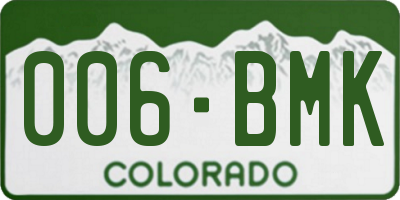 CO license plate 006BMK