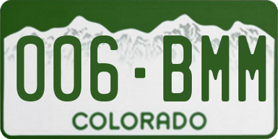 CO license plate 006BMM