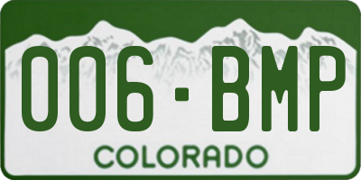 CO license plate 006BMP